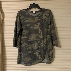 camouflage 3/4 sleeves
